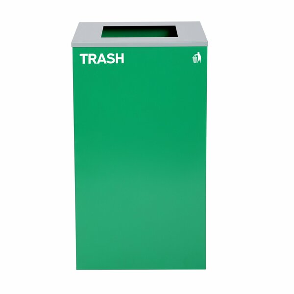 Alpine Industries Square Recycling Bin, 29 Gallons, Green Can, Square Opening Lid, for Trash ALP4450-KIT-GRN-S-TR